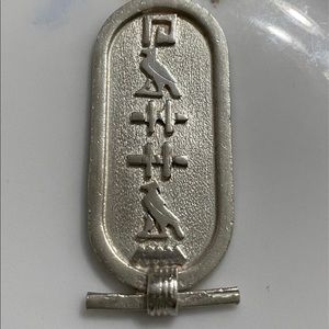 Vintage Sterling Silver  Large Cartouche Pendant